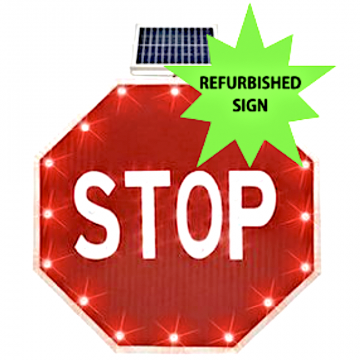 REFURBISHED - 30" Flashing Stop Sign